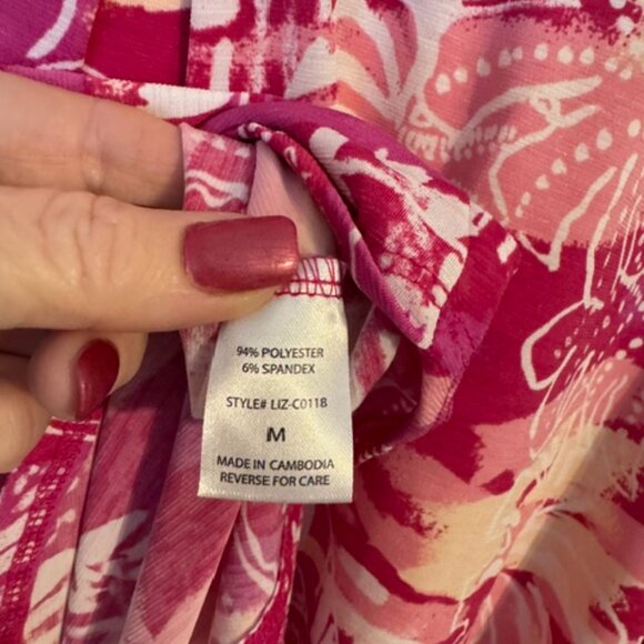 ❤️NWT PERFECT for SUMMER  PINK PRINT TOP  MEDIUM    #G - Picture 6 of 8